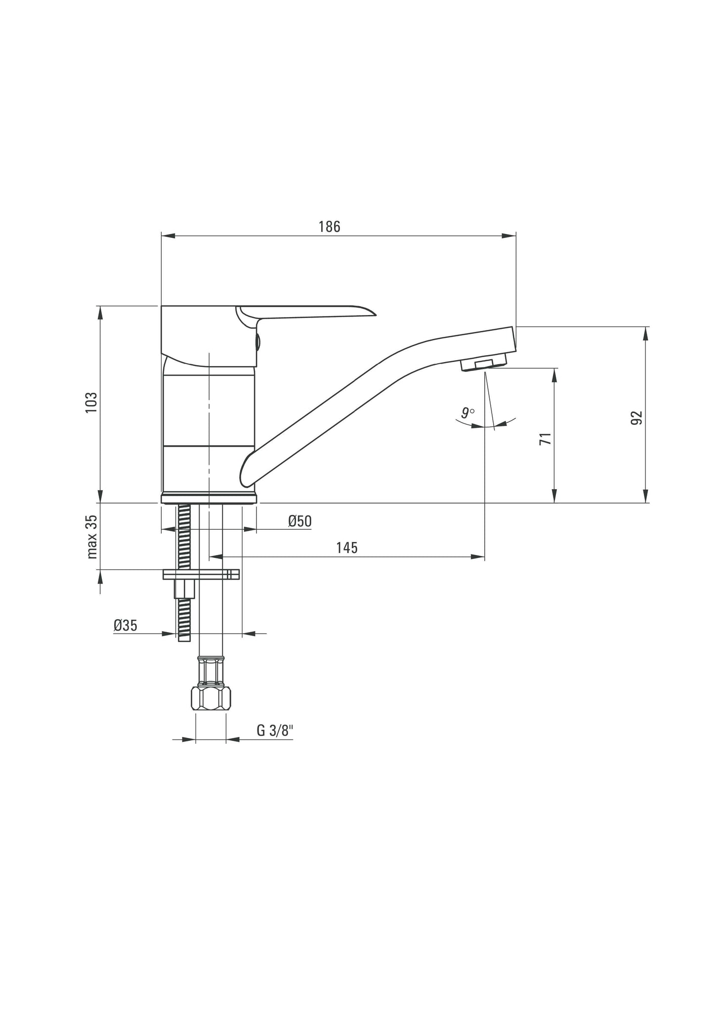 Mezclador de lavabo DEANTE Corio con caño giratorio y cabezal de clic ECO // Cromo // BFCE026M