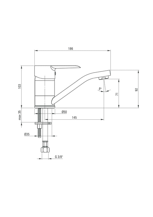 DEANTE Corio Waschtischarmatur mit Schwenkauslauf und ECO-Klickkopf // Chrom // BFCE026M
