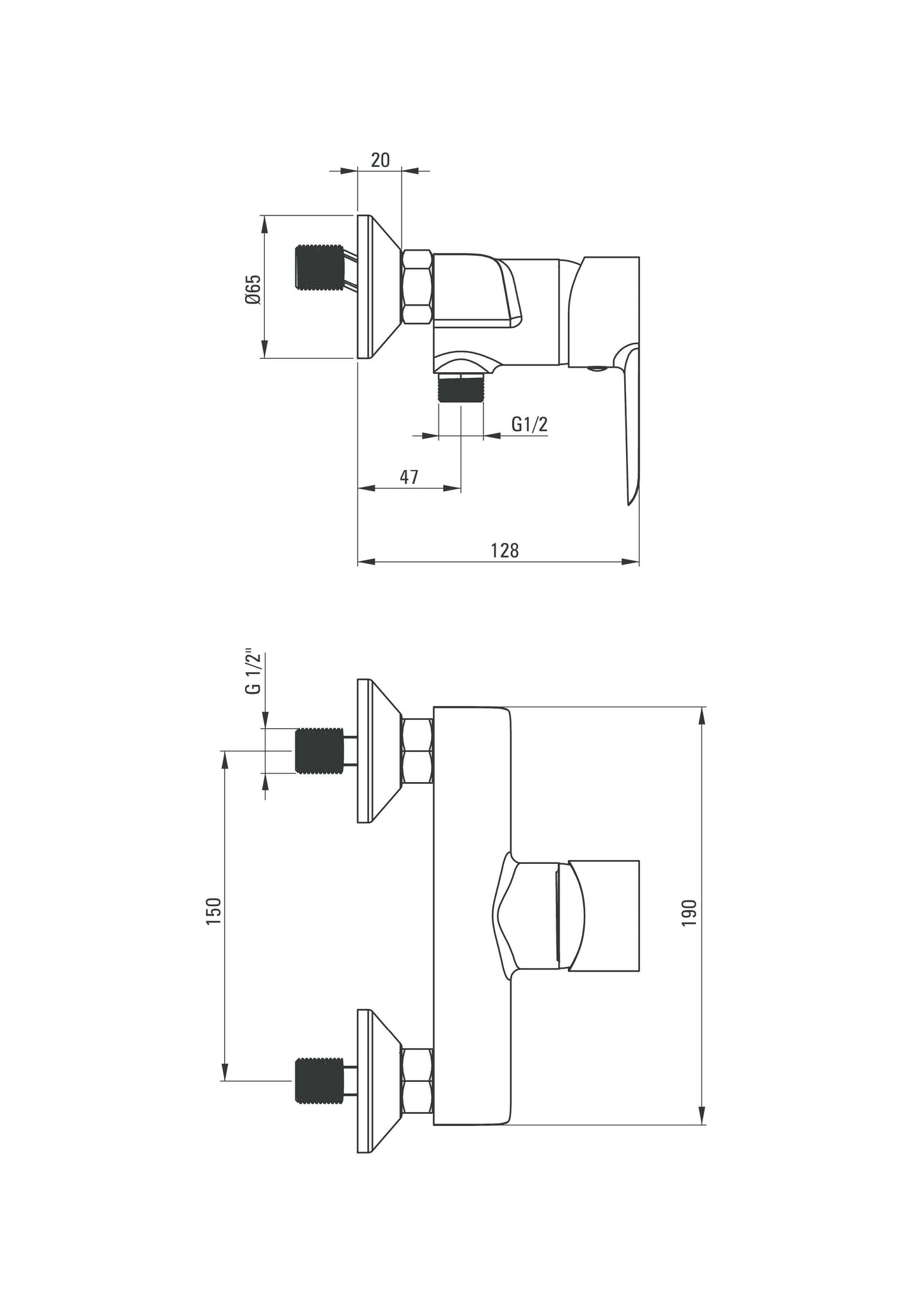 Grifo de ducha DEANTE Corio con cabezal de clic ECO // Cromo // BFCE040M