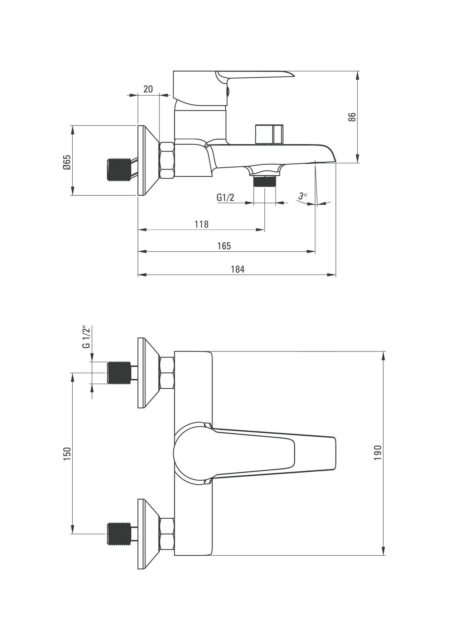 Mezclador de baño DEANTE Corio // Cromo // BFC-010M