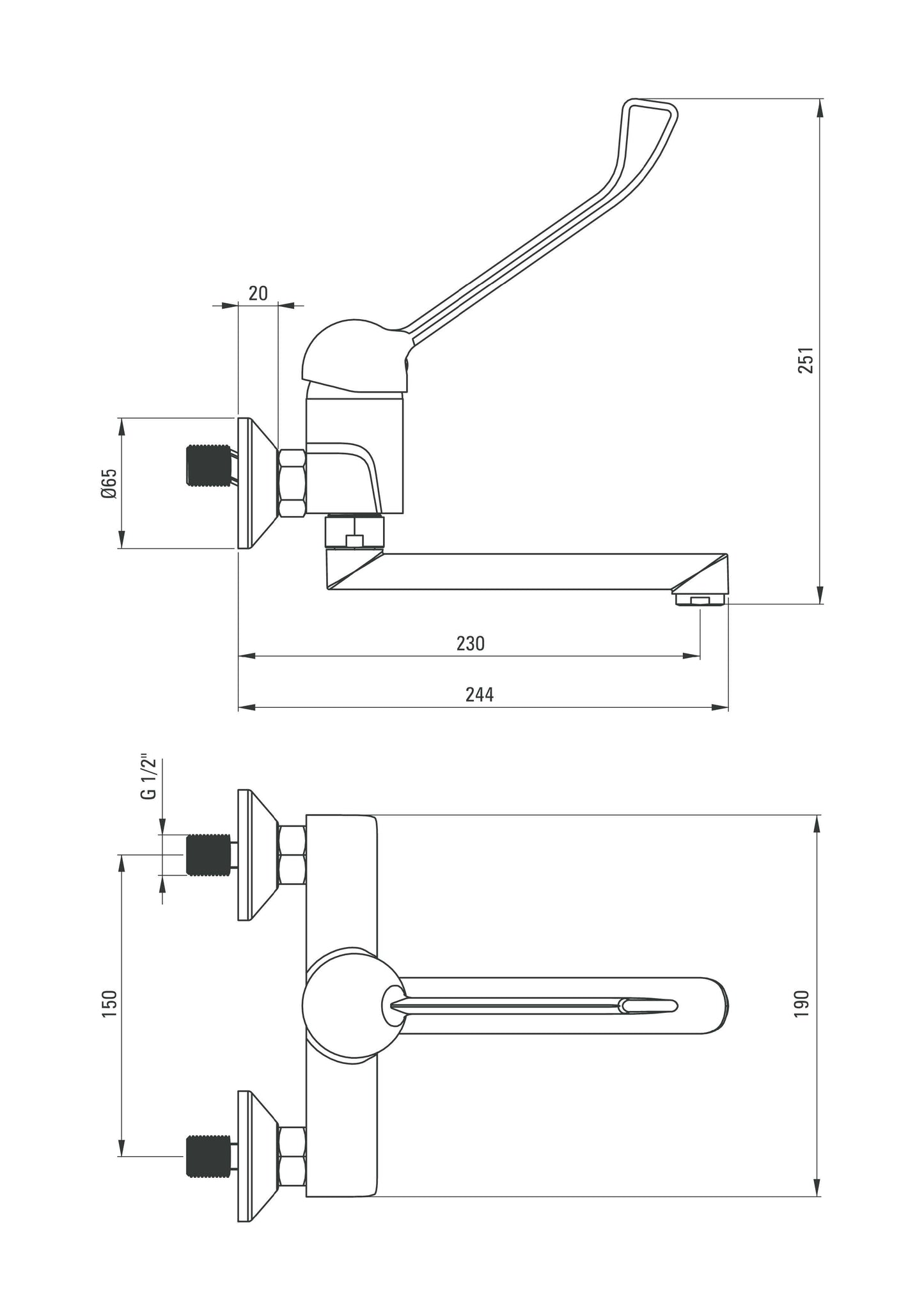 DEANTE Corio wash basin mixer with swivel spout and clinic lever // Chrome // BFC-050C