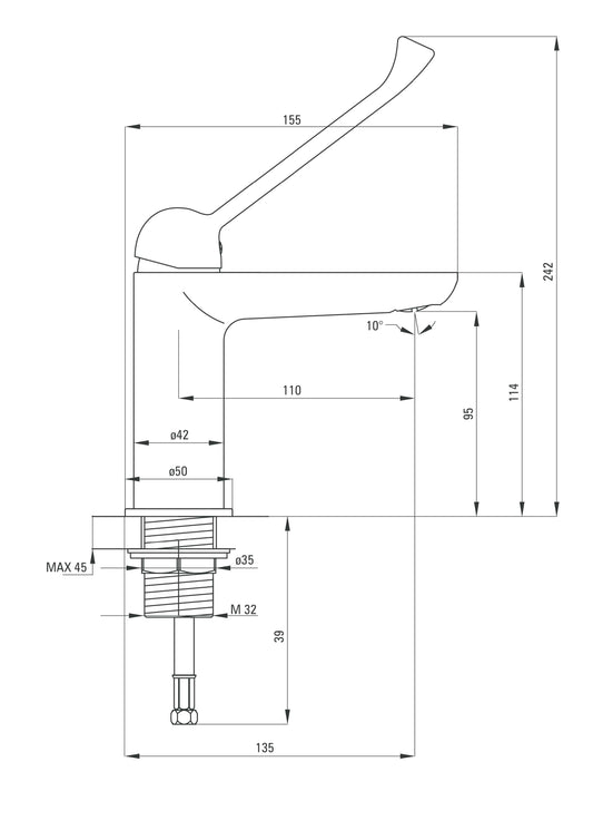 DEANTE Alpinia Waschtischarmatur ECO-aerator 4.5 l/min // Chrom // BGAE020C