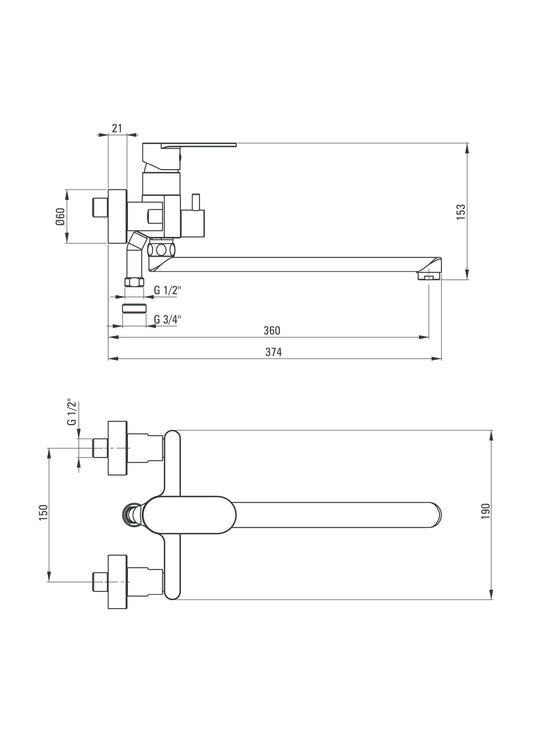 DEANTE Alpinia Waschtischarmatur mit Schlauchanschluss // Chrom // BGA-056M
