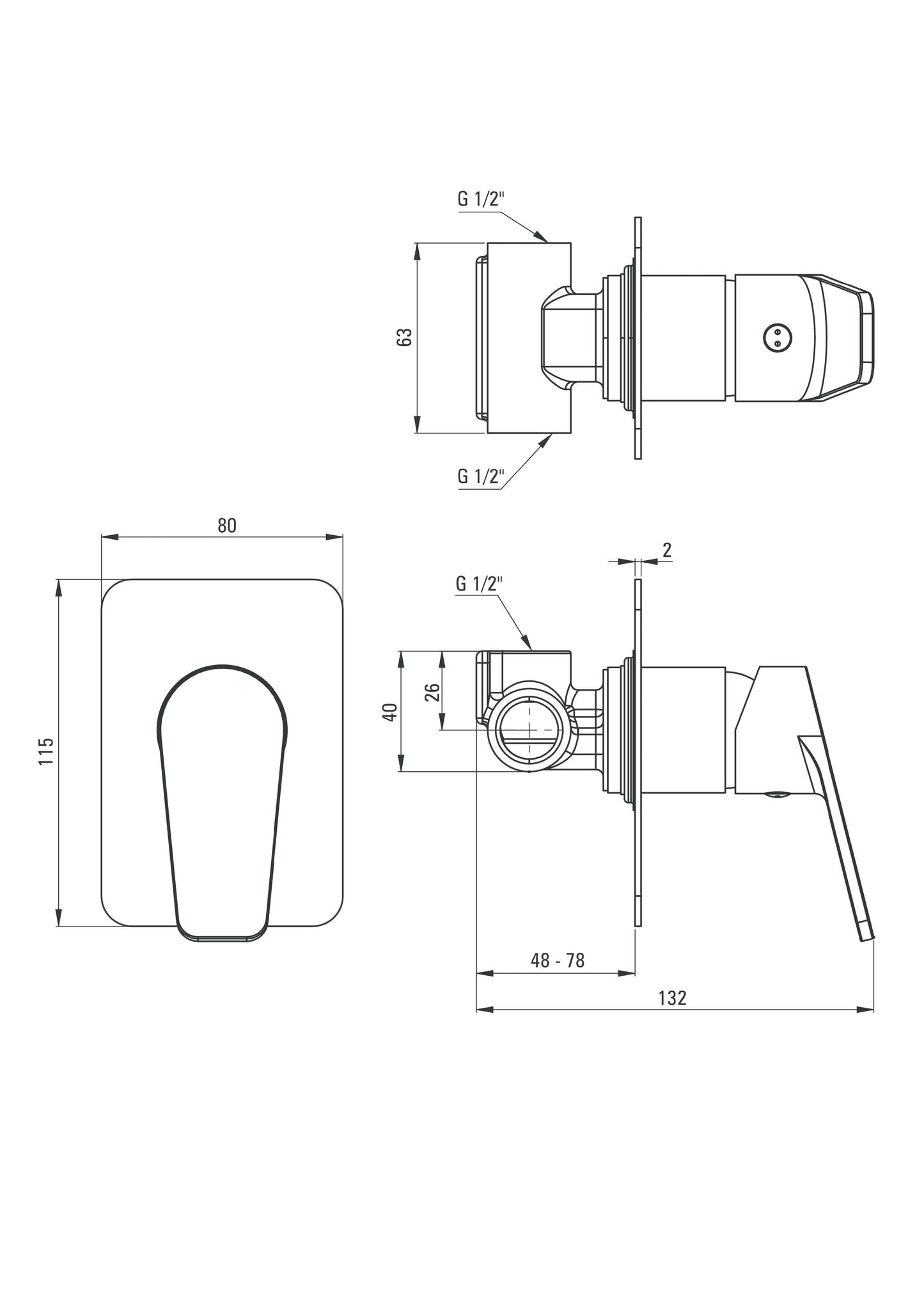 DEANTE Jasmin Duscharmatur // Chrom // BGJ-044L