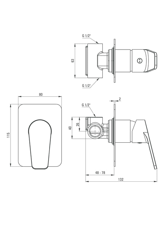DEANTE Jasmin Duscharmatur // Chrom // BGJ-044L