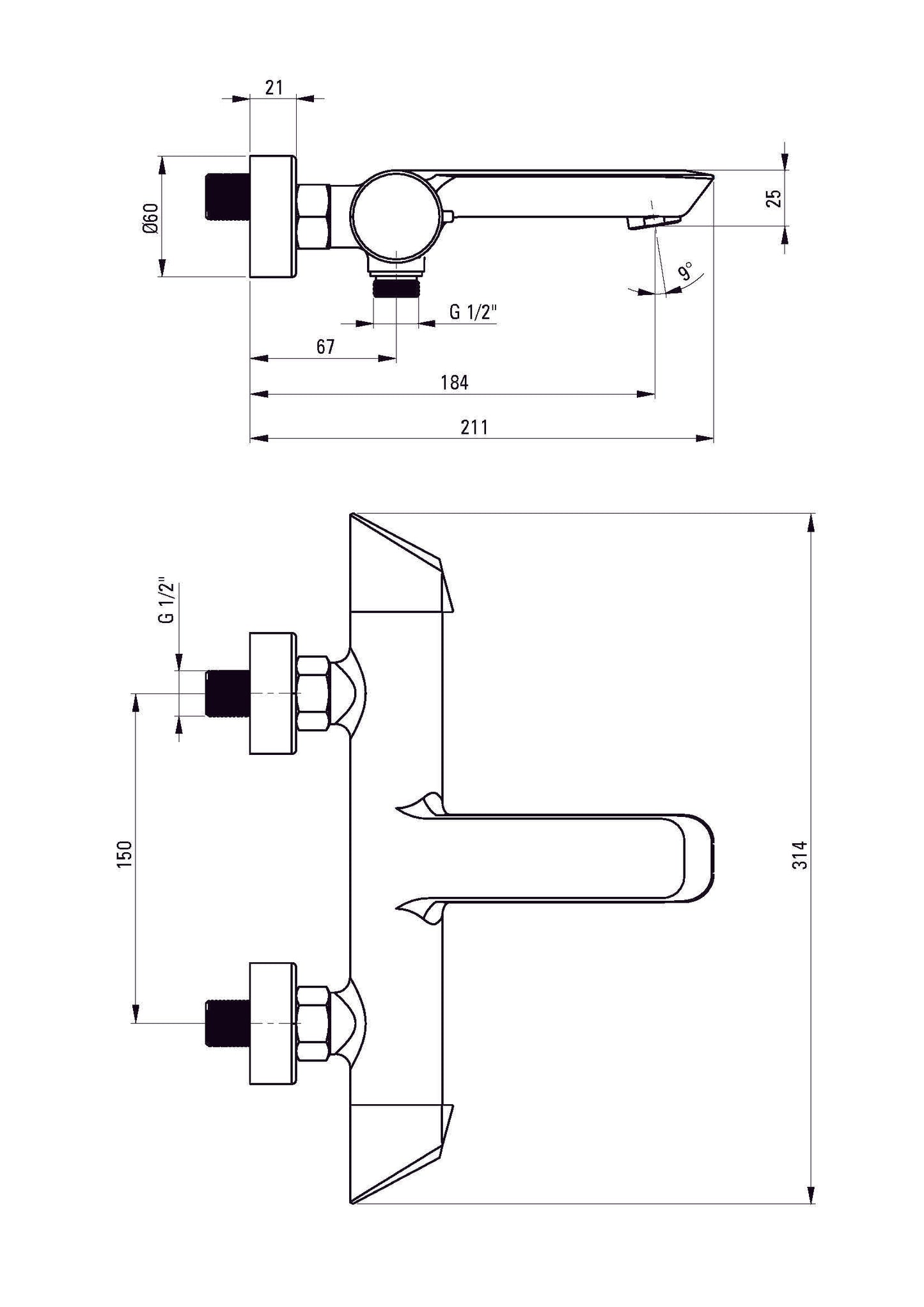 Mezclador de baño con mando giratorio DEANTE Arnika // Nero // BQA-N10M