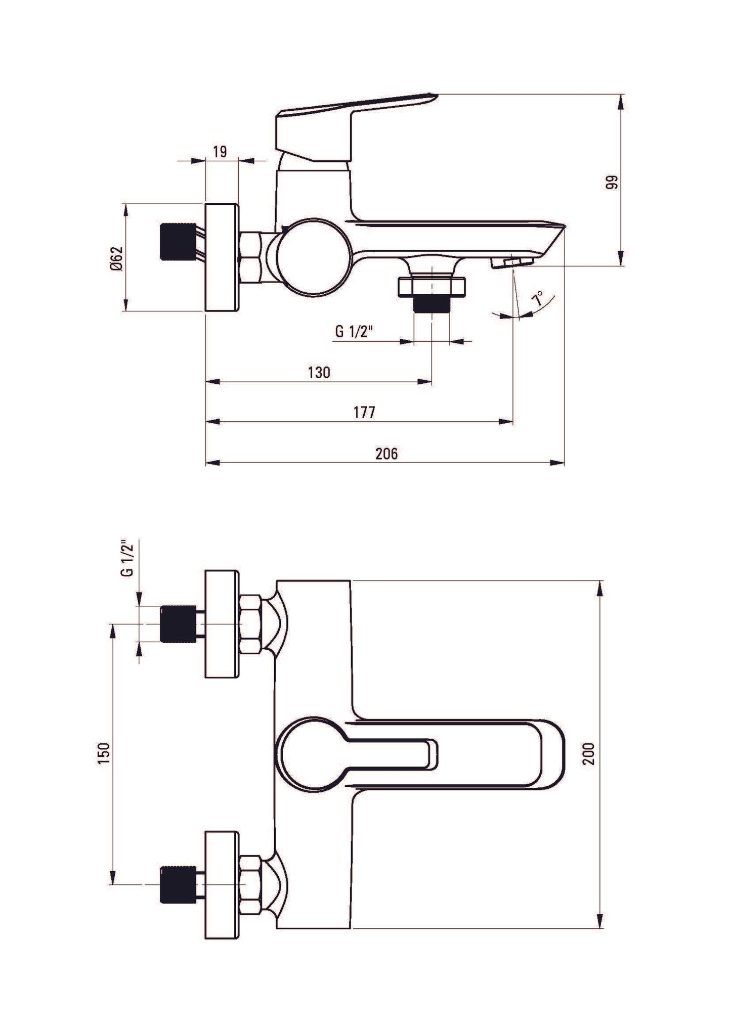 DEANTE Arnika Wannenarmatur // Chrom // BQA-010N