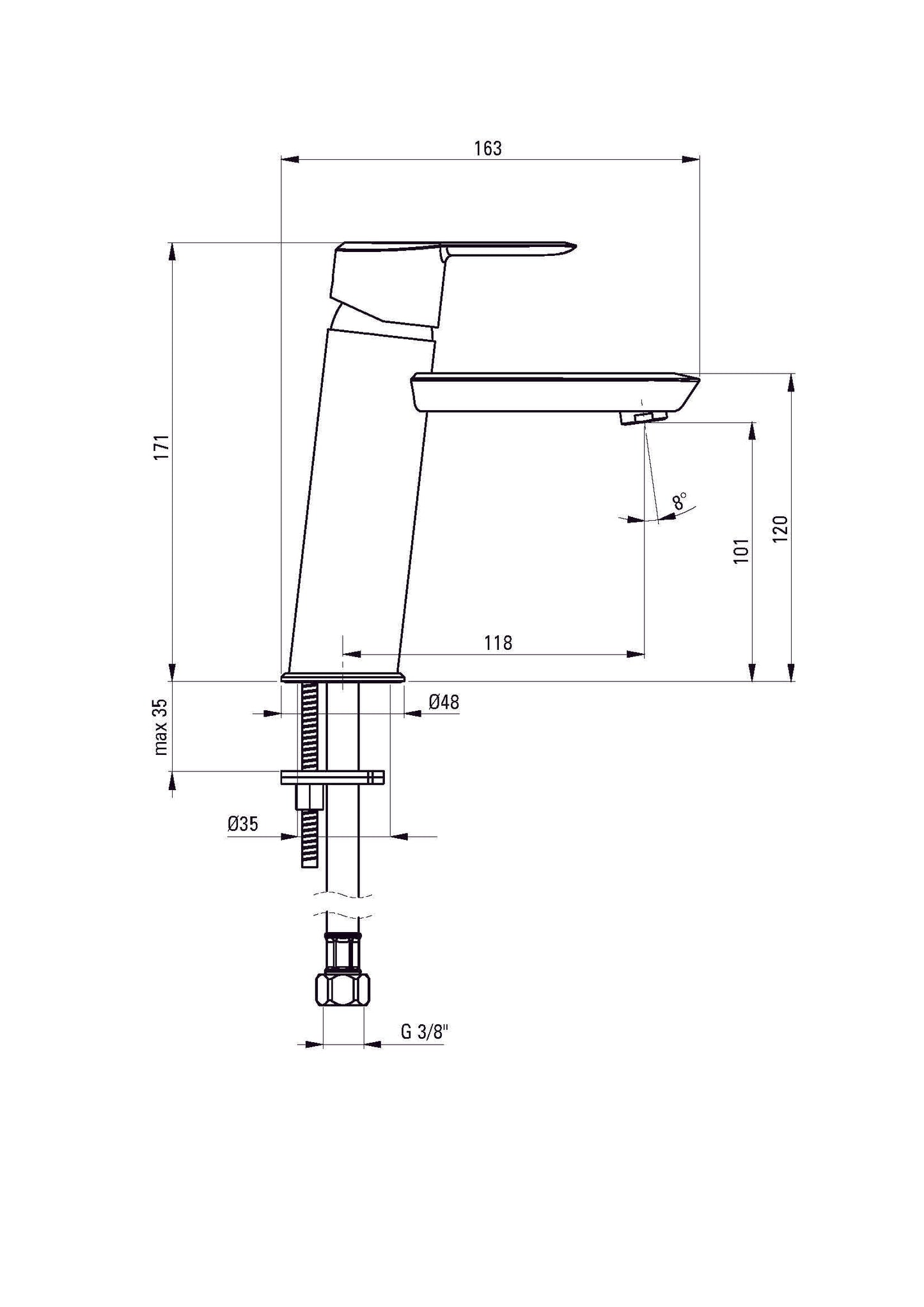 DEANTE Arnika Waschtischarmatur // Chrom // BQA-020M