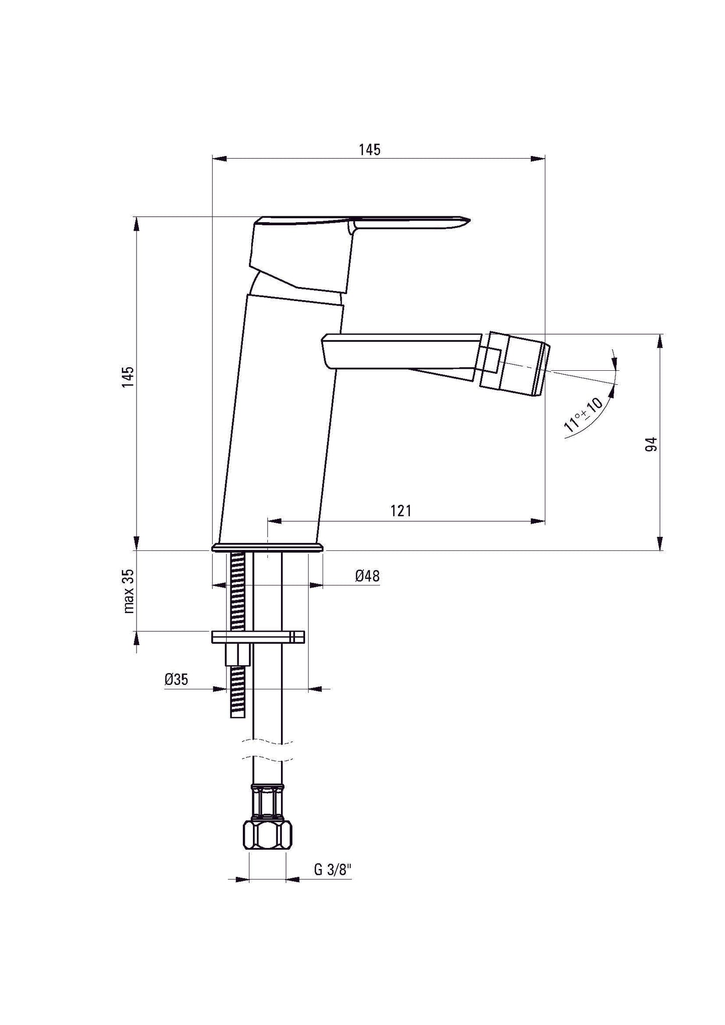 DEANTE Arnica bidet mixer // Chrome // BQA-030M