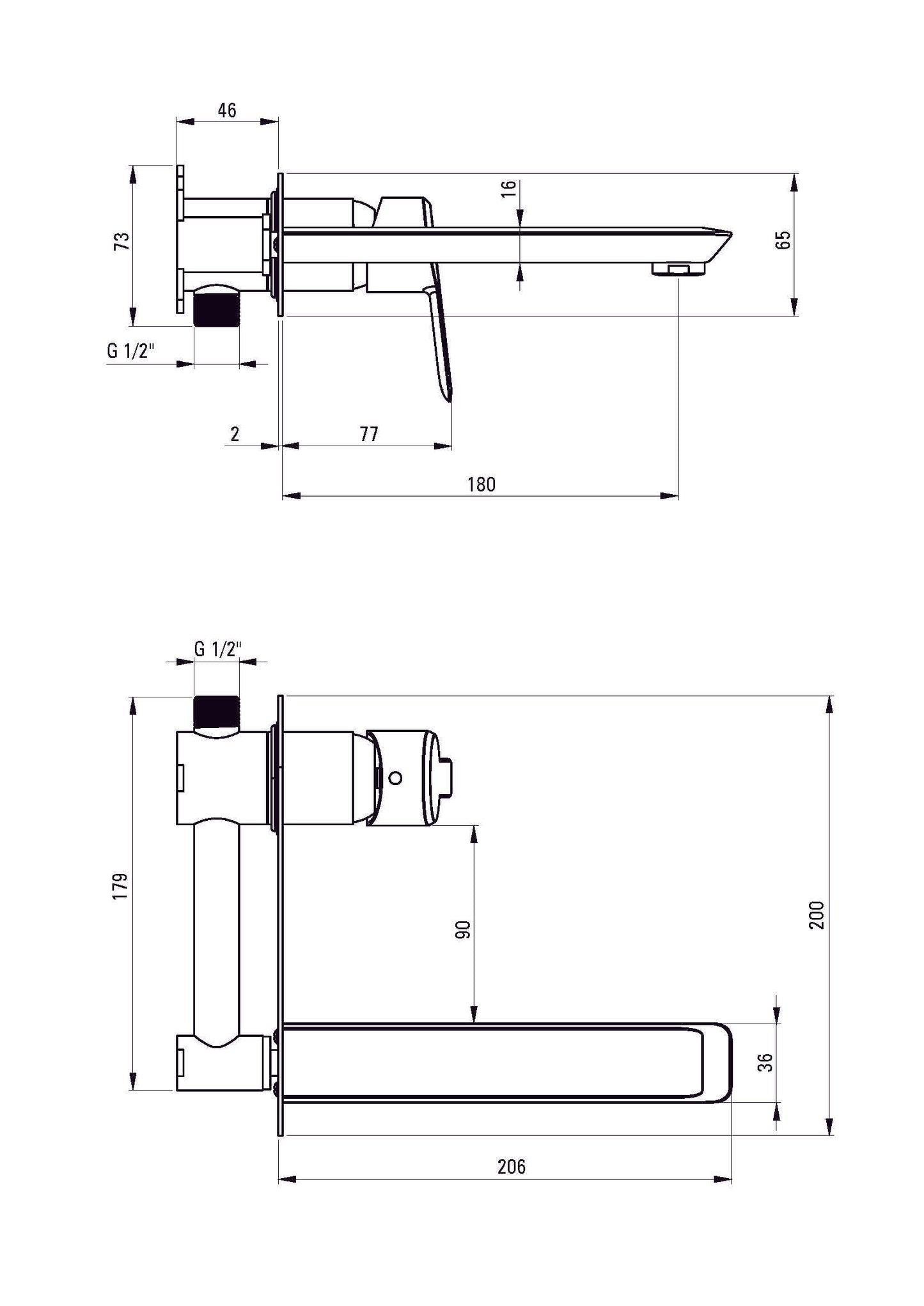 DEANTE Arnika Waschtischarmatur Unterputz // Chrom // BQA-054L