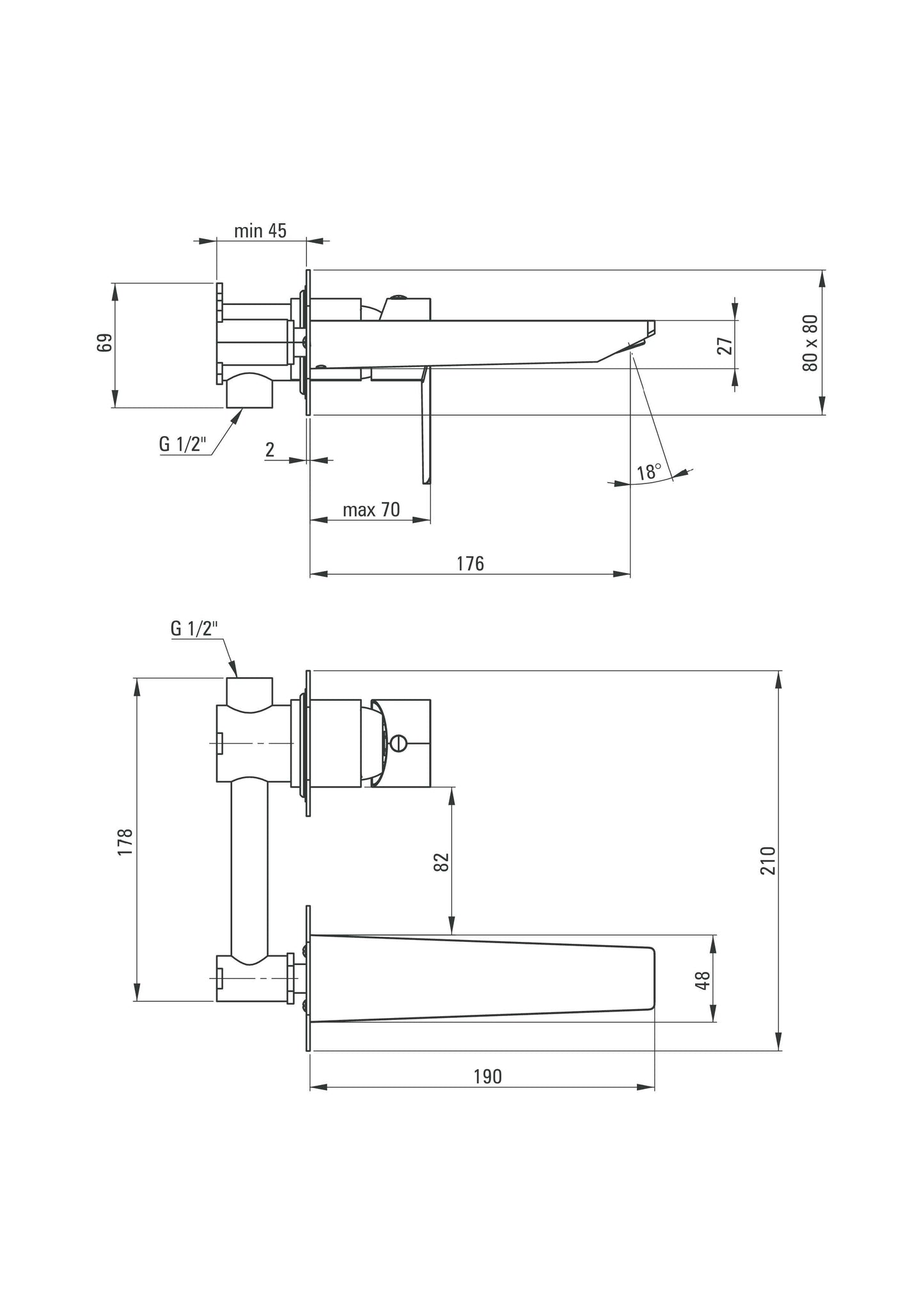 DEANTE Agawa Waschtischarmatur Unterputz // Chrom // BQG-054L