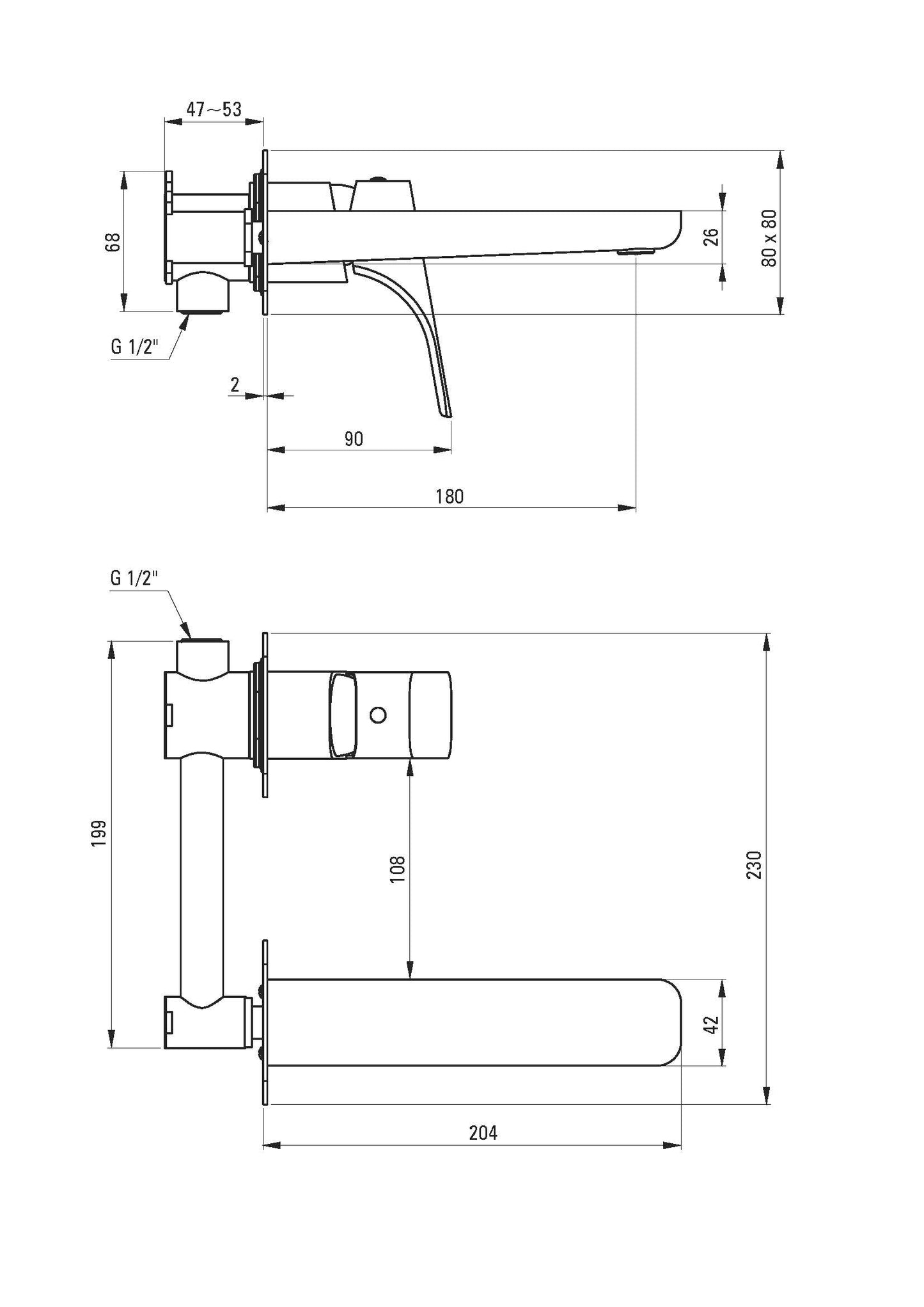 DEANTE Hiacynt Waschtischarmatur Unterputz // Chrom // BQH-054L