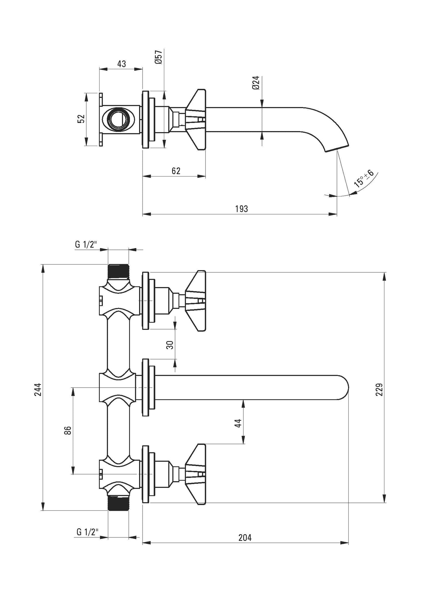 DEANTE Temisto Waschtischarmatur Unterputz // Brass // BQT-M54D