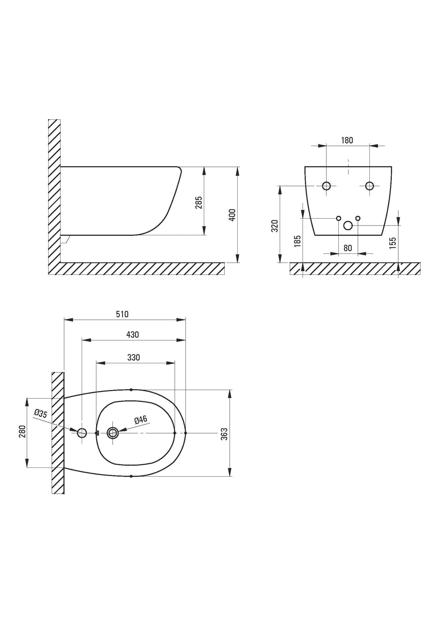 DEANTE Silia Wandhängendes Bidet // Weiß // CDL - 6BPW erhältlich bei Twoda Shop