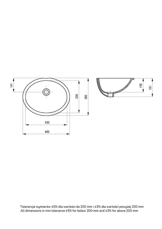 DEANTE Alpinia Keramikwaschbecken für Unterbau // Weiß // CGA-6U5U