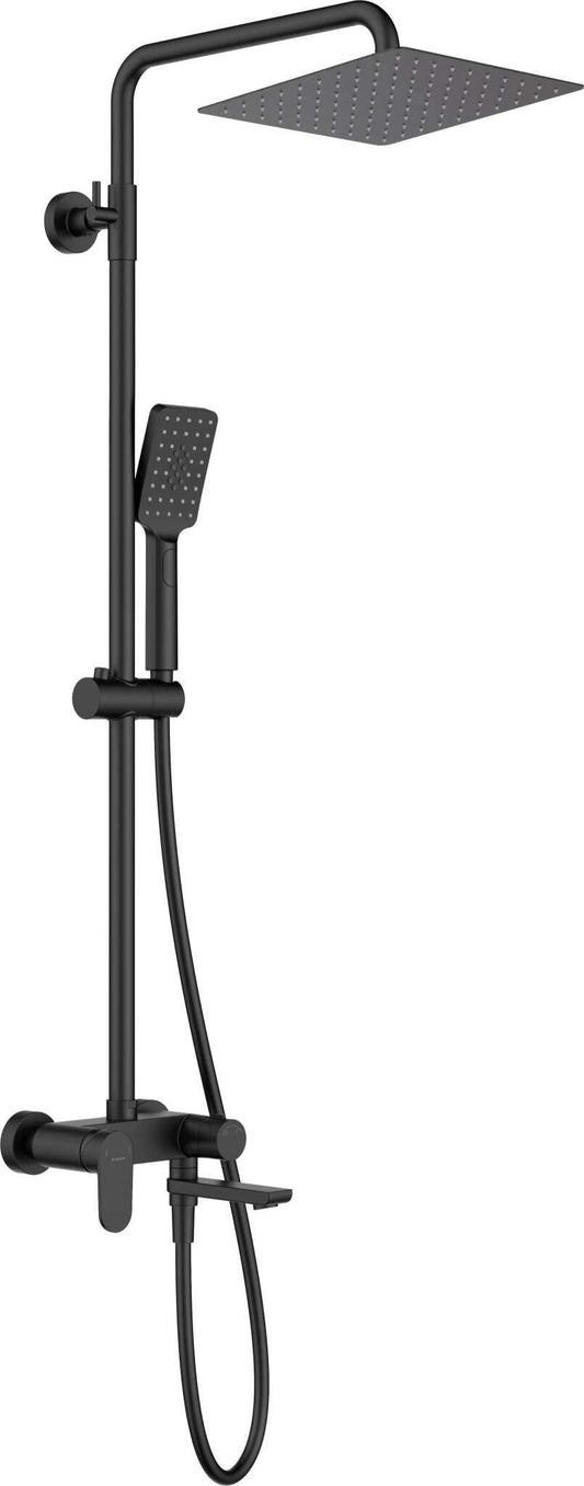 DEANTE Alpinia shower system with bathtub faucet – swivel spout // Nero // NAC-N1AM