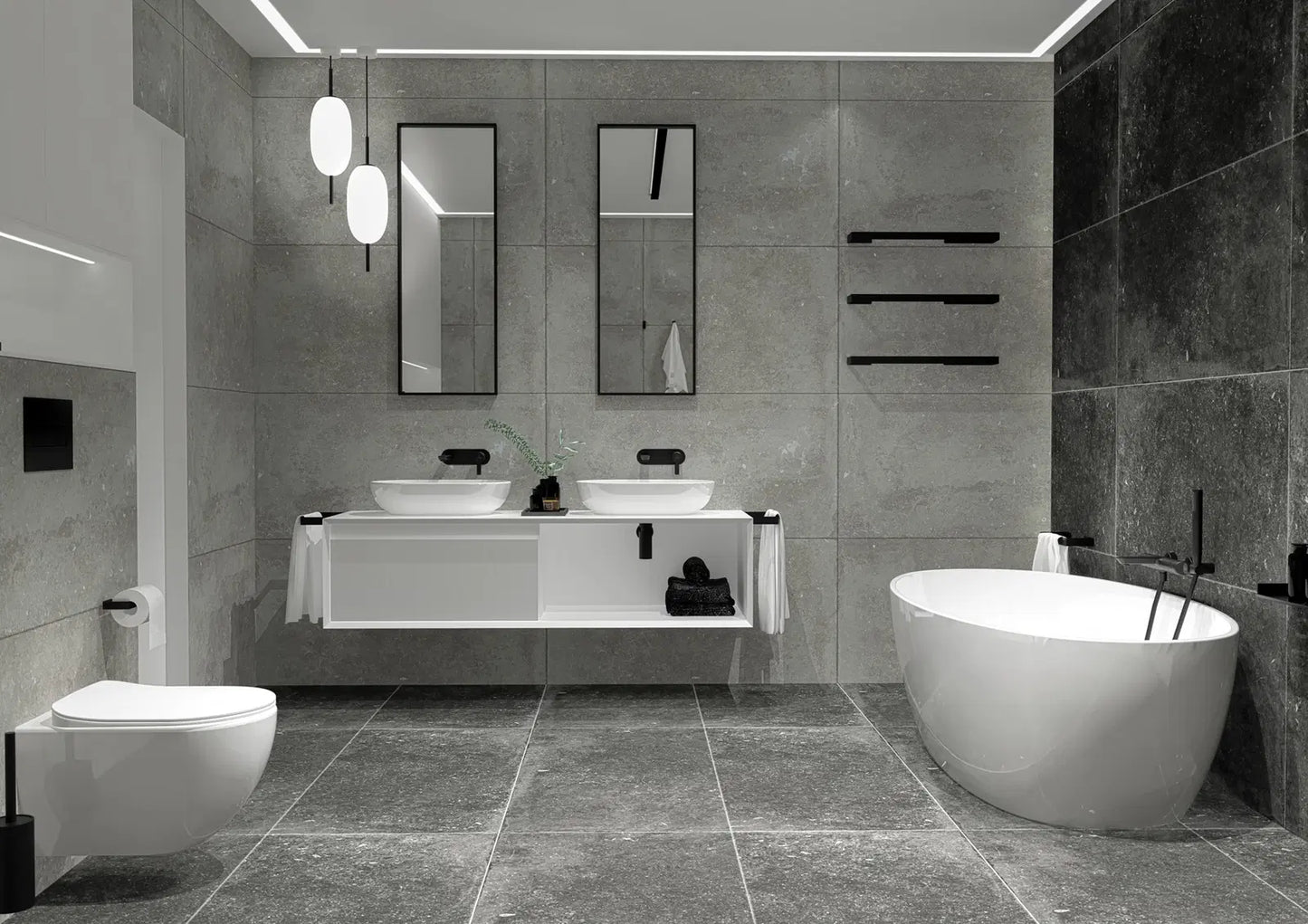 DEANTE Arnika Waschtischarmatur für Unterputzmontage // Nero // BQA-N54L