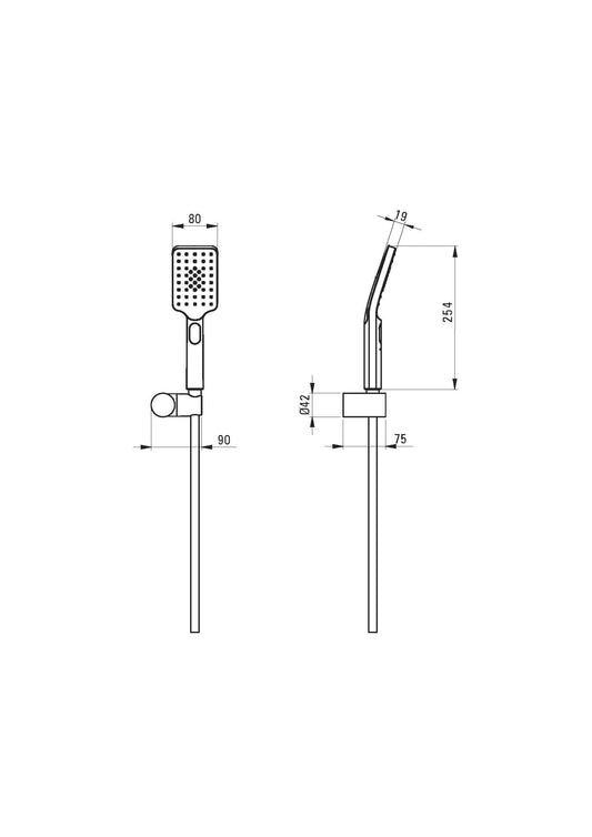 DEANTE Alpinia Punktuelles Duschset // Titanium // NGA - D41K erhältlich bei Twoda Shop