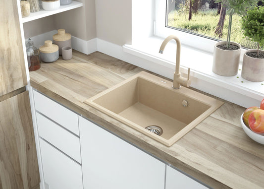 DEANTE Andante Granitspülbecken // Beige // ZQN - 5103 erhältlich bei Twoda Shop