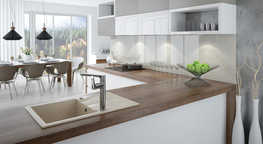 DEANTE Andante Granitspülbecken mit Abtropffläche // Beige // ZQN - 5113 erhältlich bei Twoda Shop