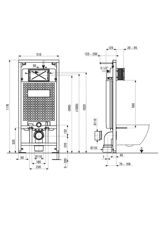 DEANTE Blur Unterputz - WC - Set 6 - in - 1 // Weiß - Titanium // CDZT6ZPW erhältlich bei Twoda Shop