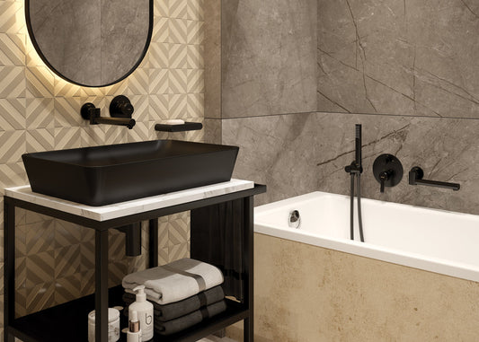 DEANTE Arnika Duscharmatur mit Umstellventil Unterputz // Nero // BQA - N44P erhältlich bei Twoda Shop