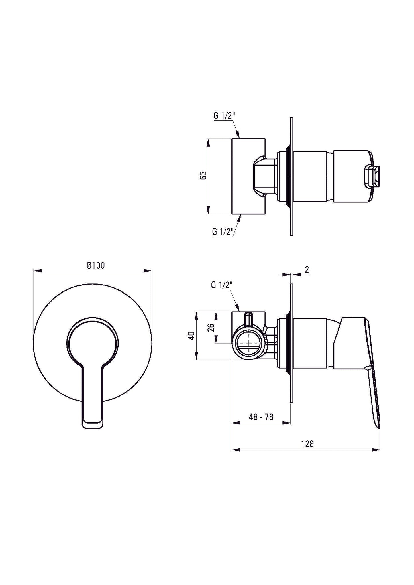 DEANTE Arnika Duscharmatur Unterputz // Gold gebürstet // BQA - R44L erhältlich bei Twoda Shop