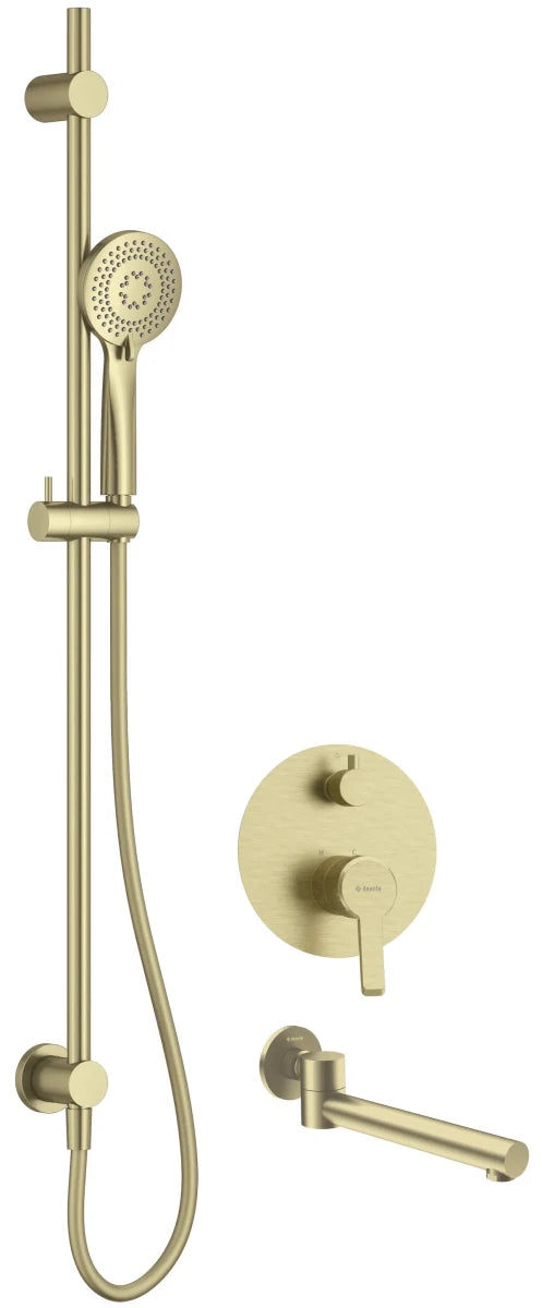 DEANTE Arnika Unterputz - Duschset mit Wannenauslauf // gebürstetes Gold // NAC - R9QA erhältlich bei Twoda Shop