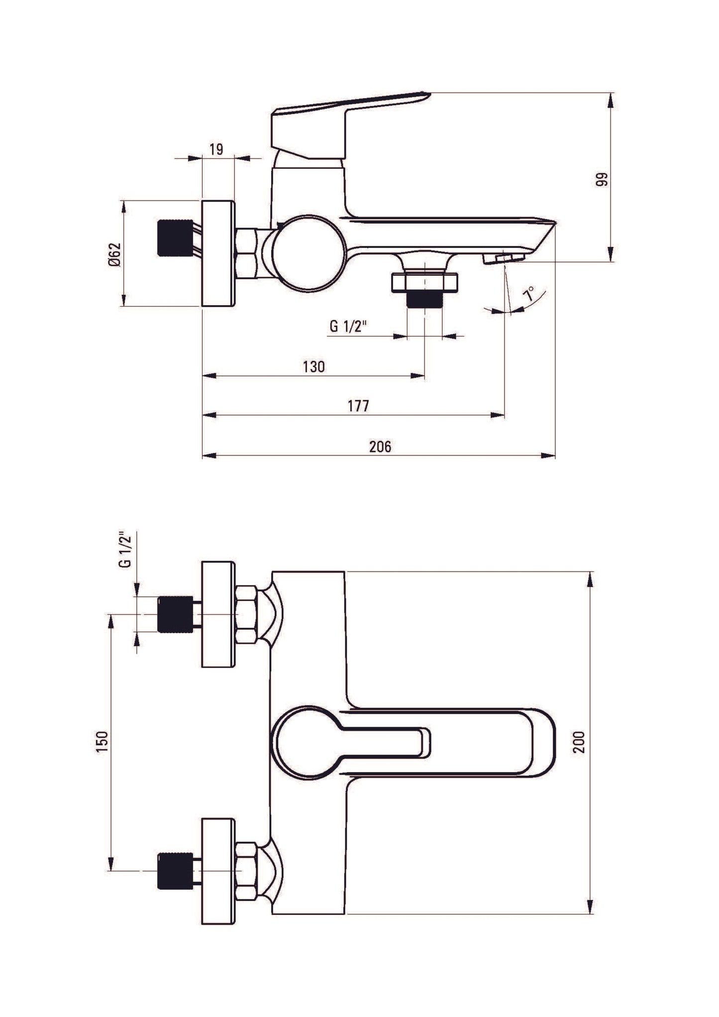 DEANTE Arnika Wannenarmatur // Nero // BQA - N10N erhältlich bei Twoda Shop