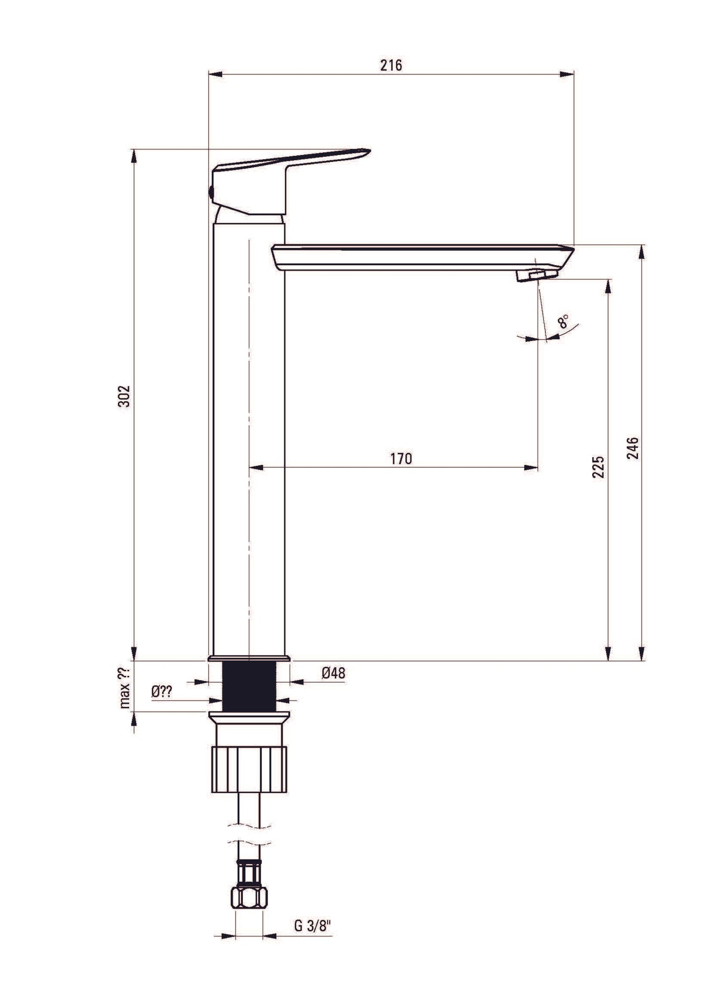 DEANTE Arnika Waschtischarmatur hoch // Gold // BQA - Z20N erhältlich bei Twoda Shop
