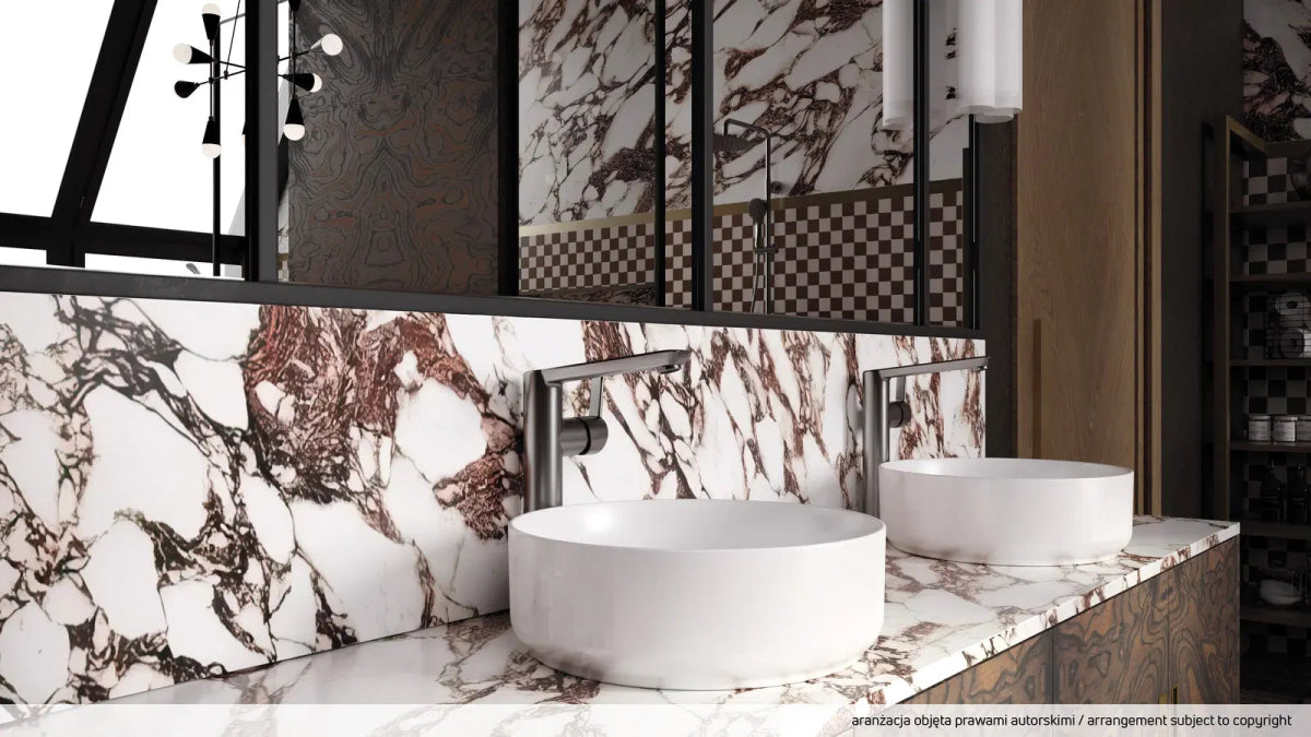 DEANTE Arnika Waschtischarmatur hoch mit seitlichem Hebel // Titanium // BQA - D20K erhältlich bei Twoda Shop