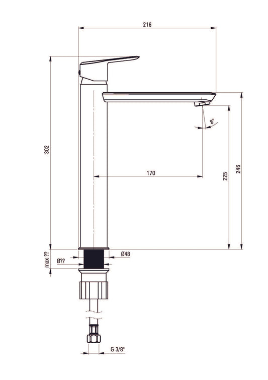 DEANTE Arnika Waschtischarmatur hoch // Nero // BQA - N20N erhältlich bei Twoda Shop