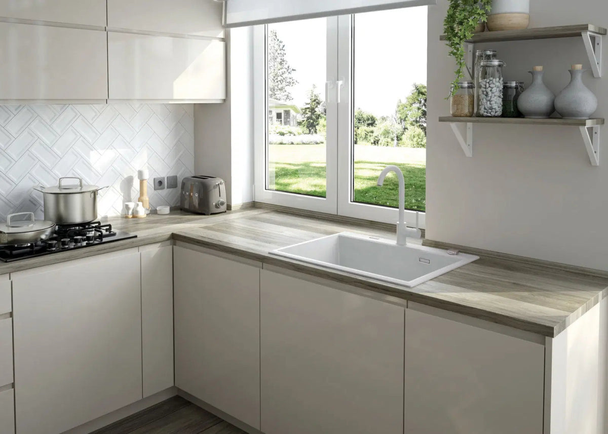 DEANTE Eridan Granitspülbecken // Alabaster // ZQE - A103 erhältlich bei Twoda Shop