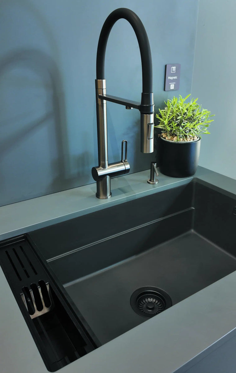 DEANTE Magnetic Granitspülbecken Magnetisch // Anthrazit Metallic // ZRM - T10B erhältlich bei Twoda Shop