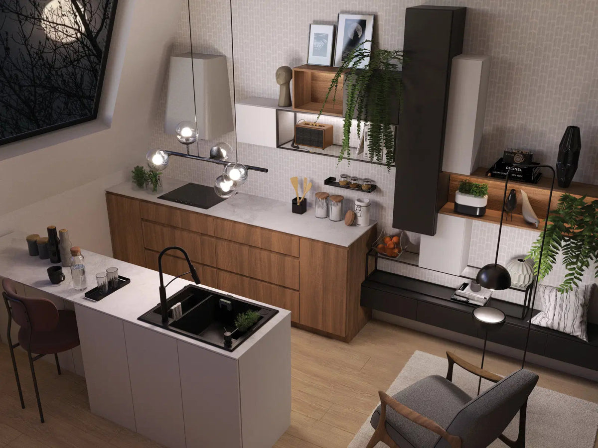 DEANTE Magnetic Granitspülbecken Magnetisch // Grau Metallic - 1.5 - Becken // ZRM - S103 erhältlich bei Twoda Shop