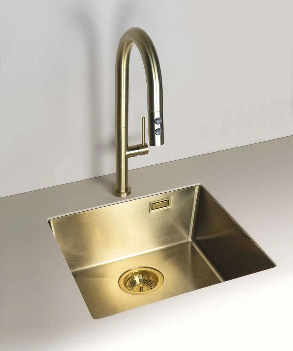 DEANTE Olfato Precious Edelstahlspüle // gebürstetes Gold // ZPO - R10B erhältlich bei Twoda Shop