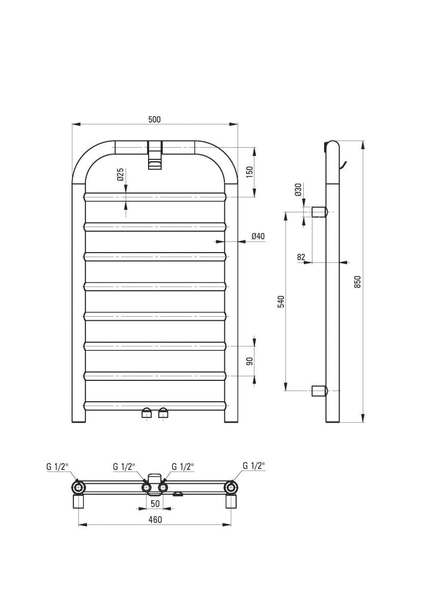 DEANTE Silia Badheizkörper – Höhe 85 cm // Stahl Matt // AGI - FG31 erhältlich bei Twoda Shop