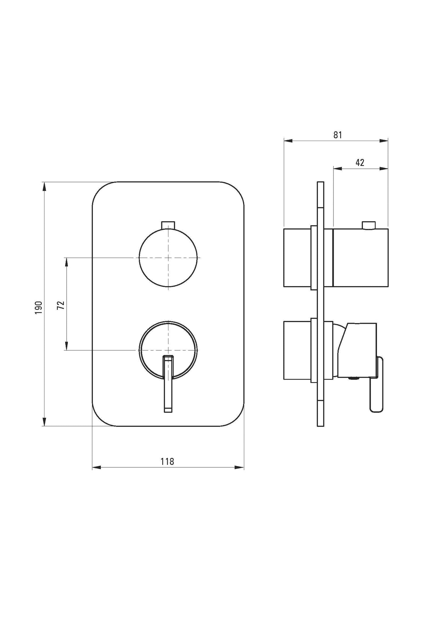 DEANTE Silia Bedienmodul für Unterputz - Box // Titanium // BXY - DQSM erhältlich bei Twoda Shop