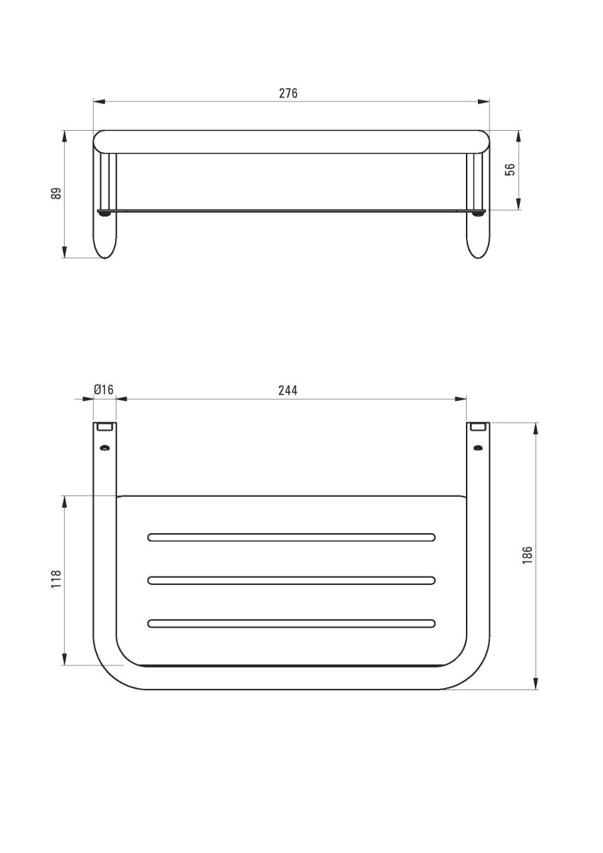 DEANTE Silia Duschablage // gebürsteter Stahl // ADI - F551 erhältlich bei Twoda Shop