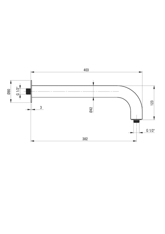 DEANTE Silia Duschauslauf zur Wandmontage // gebürsteter Stahl // NQS - F41K erhältlich bei Twoda Shop