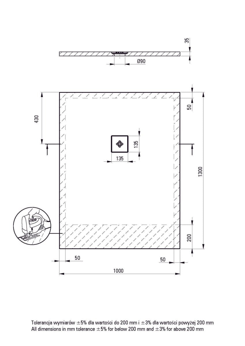 DEANTE Silia Duschwanne rechteckig – 100x130 cm // Weiß // KSKA01013B erhältlich bei Twoda Shop