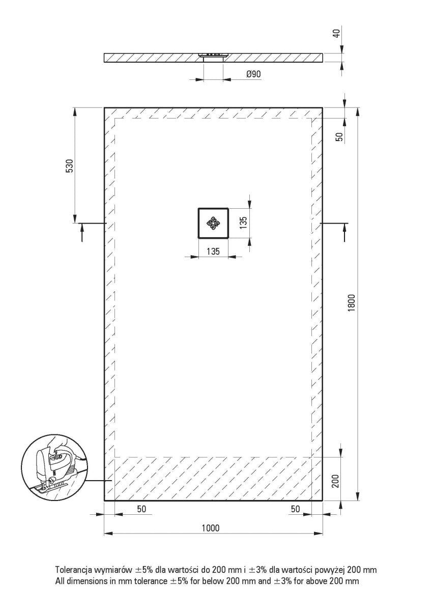 DEANTE Silia Duschwanne rechteckig – 100x180 cm // Weiß // KSKA01018B erhältlich bei Twoda Shop