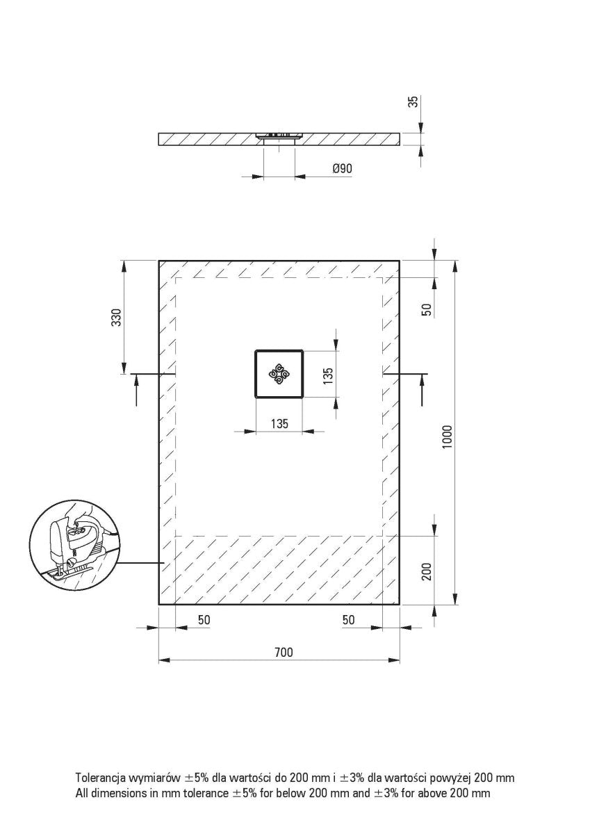 DEANTE Silia Duschwanne rechteckig – 70x100 cm // Weiß // KSKA00710B erhältlich bei Twoda Shop