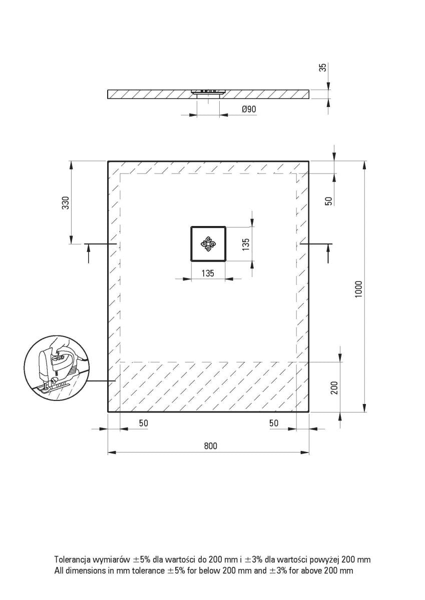 DEANTE Silia Duschwanne rechteckig – 80x100 cm // Weiß // KSKA00810B erhältlich bei Twoda Shop