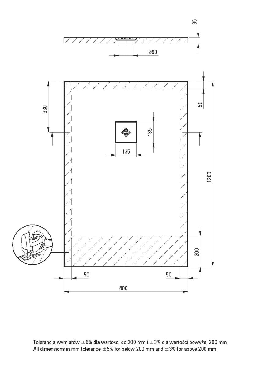 DEANTE Silia Duschwanne rechteckig – 80x120 cm // Weiß // KSKA00812B erhältlich bei Twoda Shop