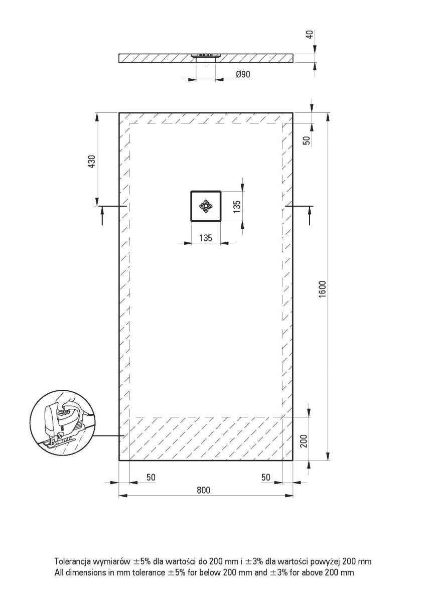 DEANTE Silia Duschwanne rechteckig – 80x160 cm // Weiß // KSKA00816B erhältlich bei Twoda Shop