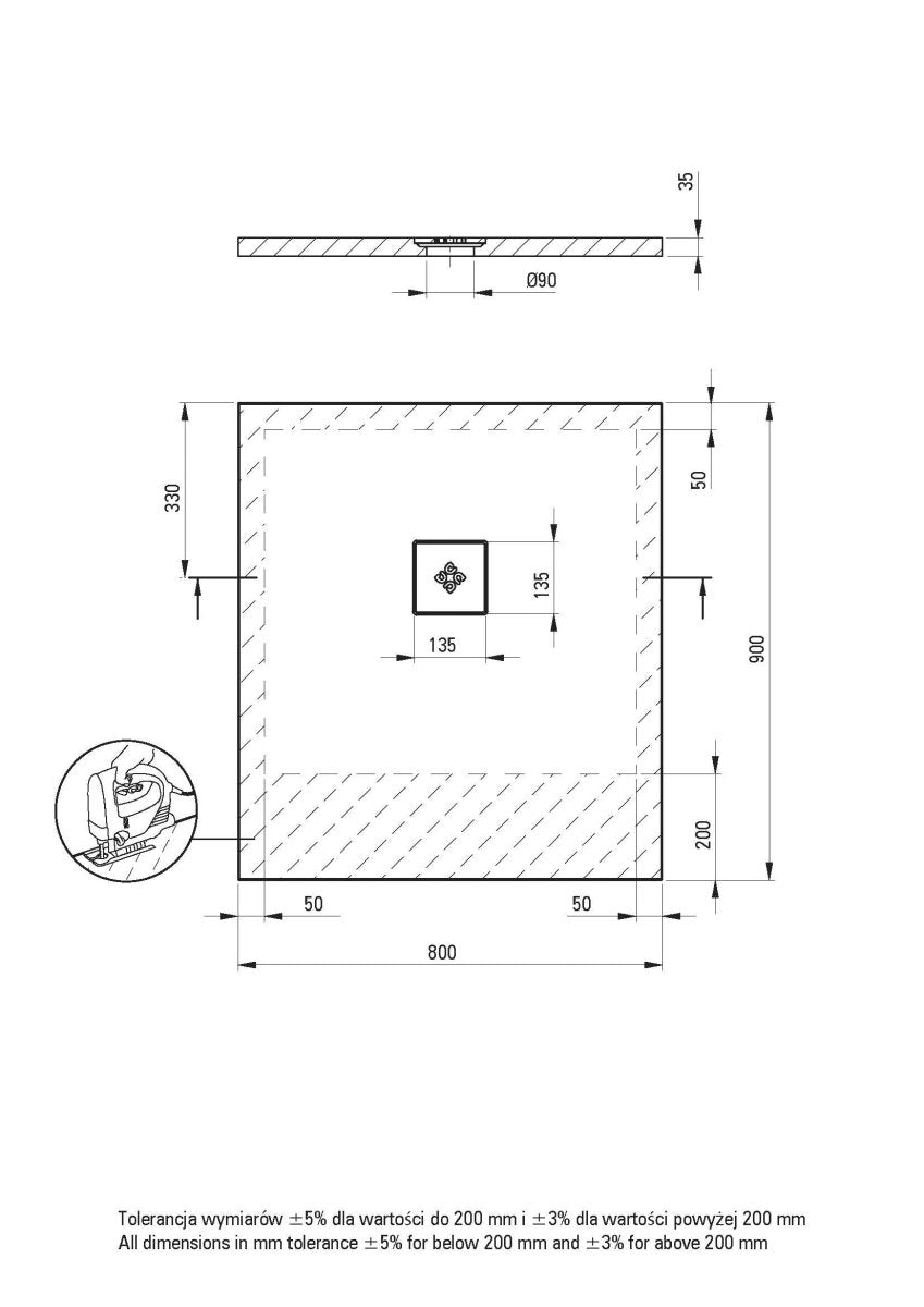 DEANTE Silia Duschwanne rechteckig – 80x90 cm // Weiß // KSKA00809B erhältlich bei Twoda Shop