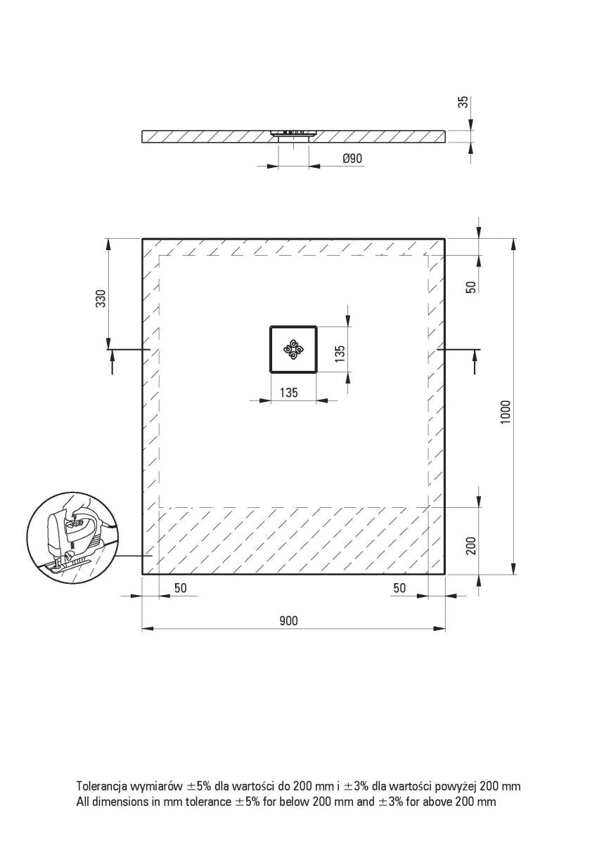 DEANTE Silia Duschwanne rechteckig – 90x100 cm // Weiß // KSKA00910B erhältlich bei Twoda Shop