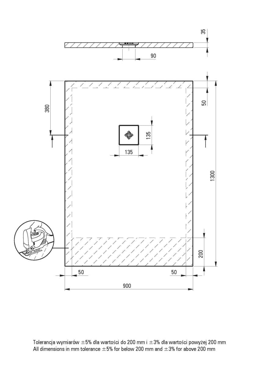 DEANTE Silia Duschwanne rechteckig – 90x130 cm // Weiß // KSKA00913B erhältlich bei Twoda Shop