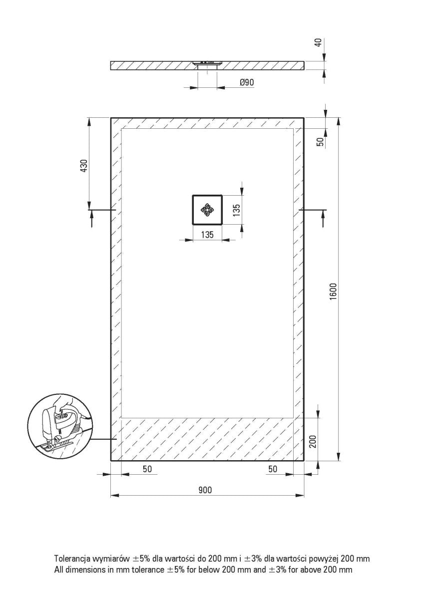 DEANTE Silia Duschwanne rechteckig – 90x160 cm // Weiß // KSKA00916B erhältlich bei Twoda Shop